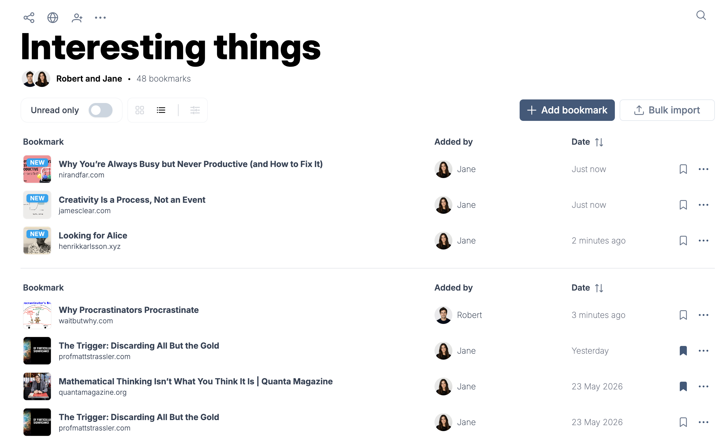 Collaborative collections preview